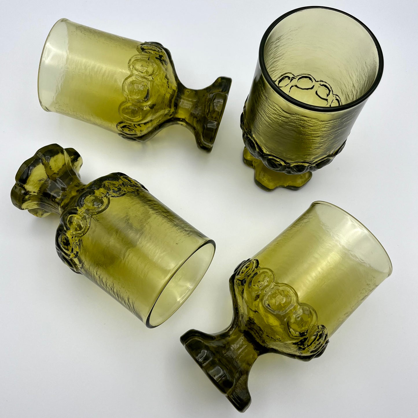 1970s Green Glass Goblets (Set of 4)