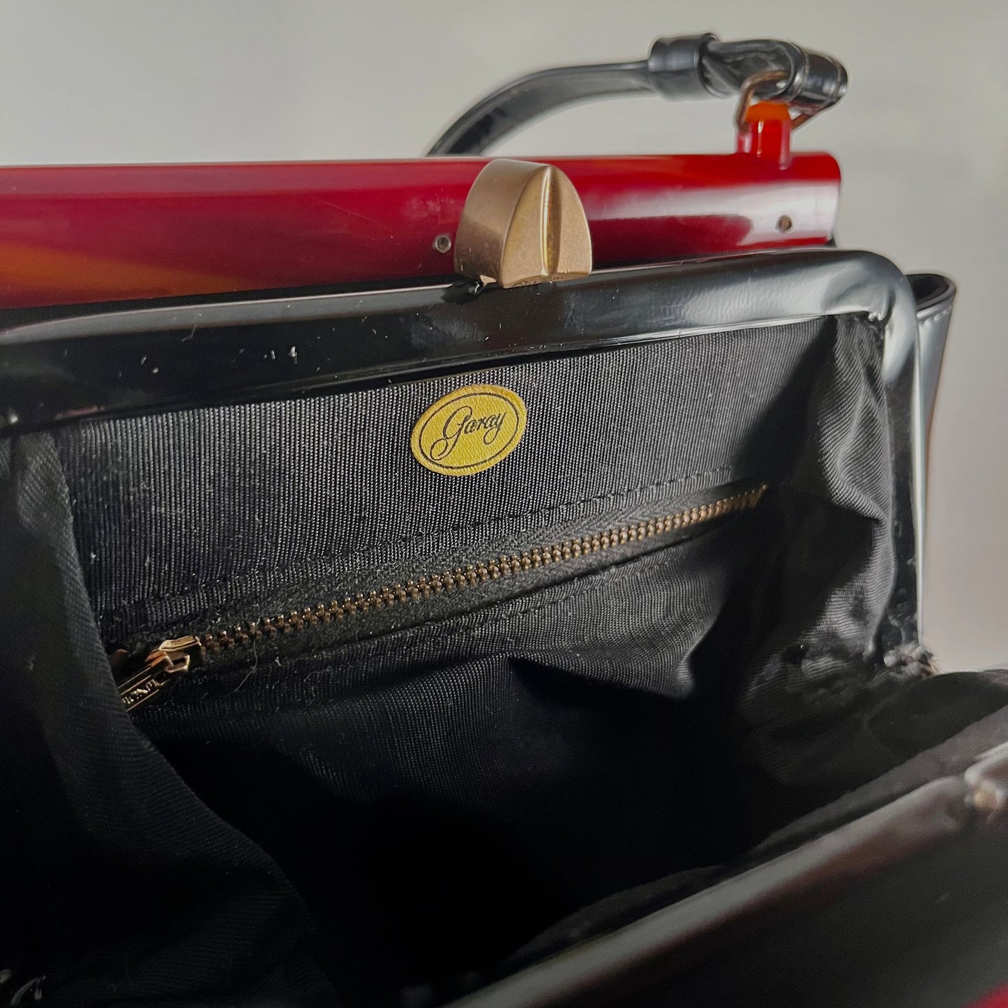 Late 50s/ Early 60s Garay Patent & Lucite Handbag