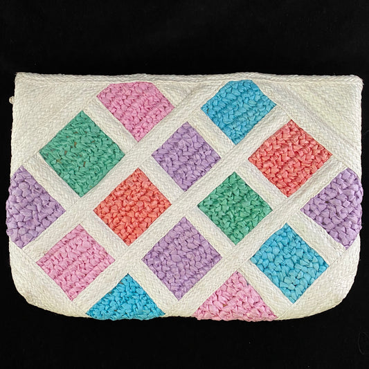 1980s Almondo Originals Raffia Clutch - Retro Kandy Vintage