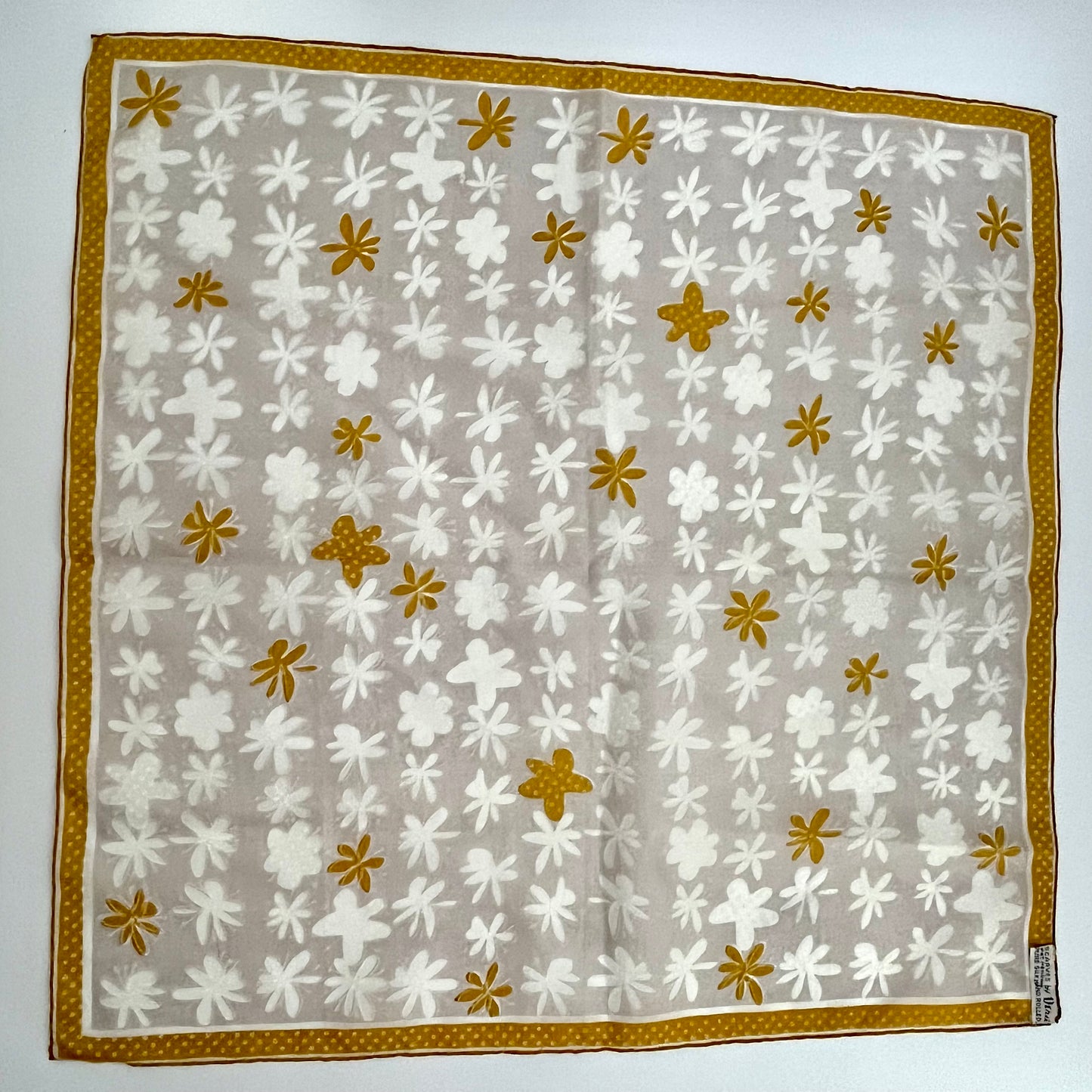 1950s Vera Pure Silk, Hand Rolled Scarf