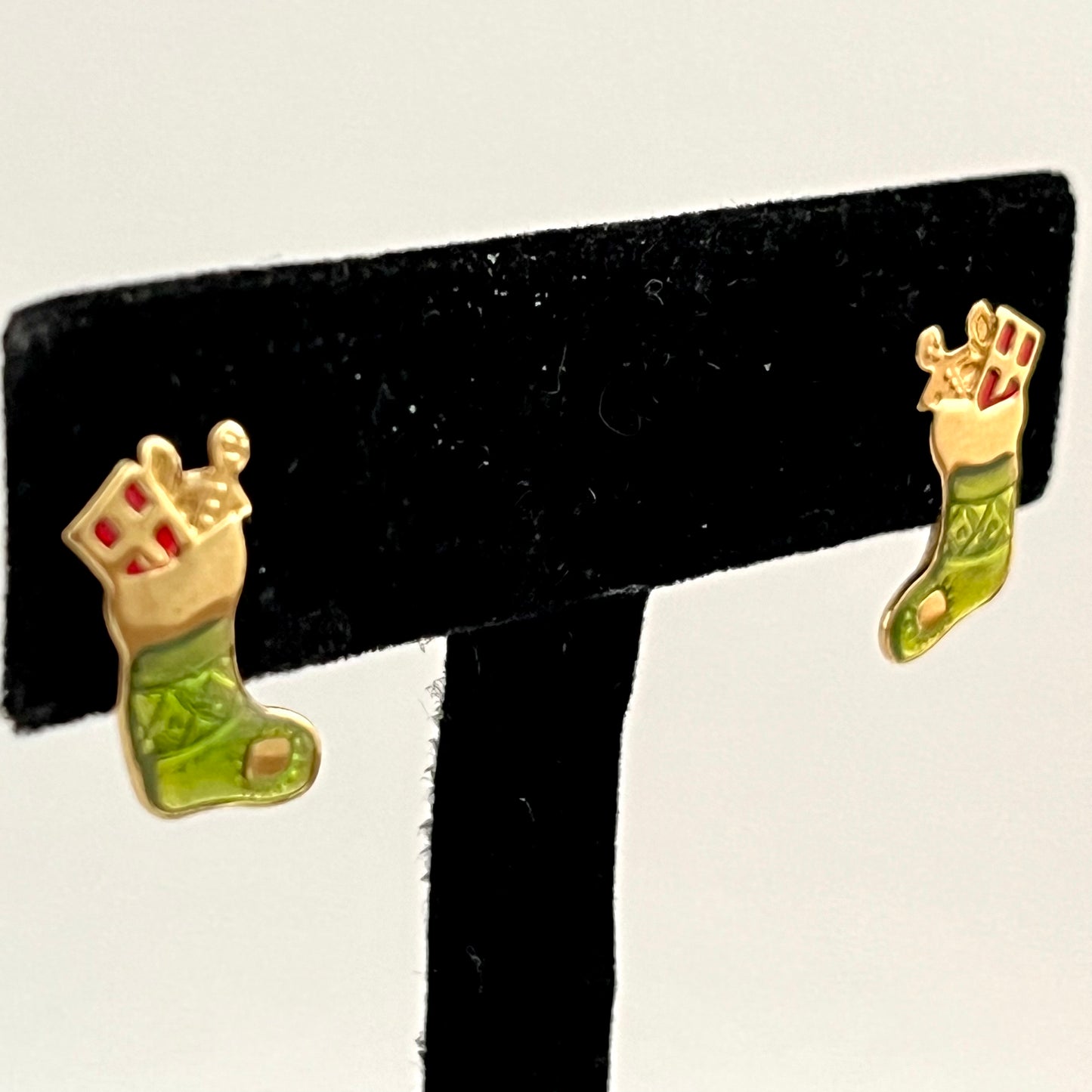 2001 Avon Christmas Novelty Stocking Earrings