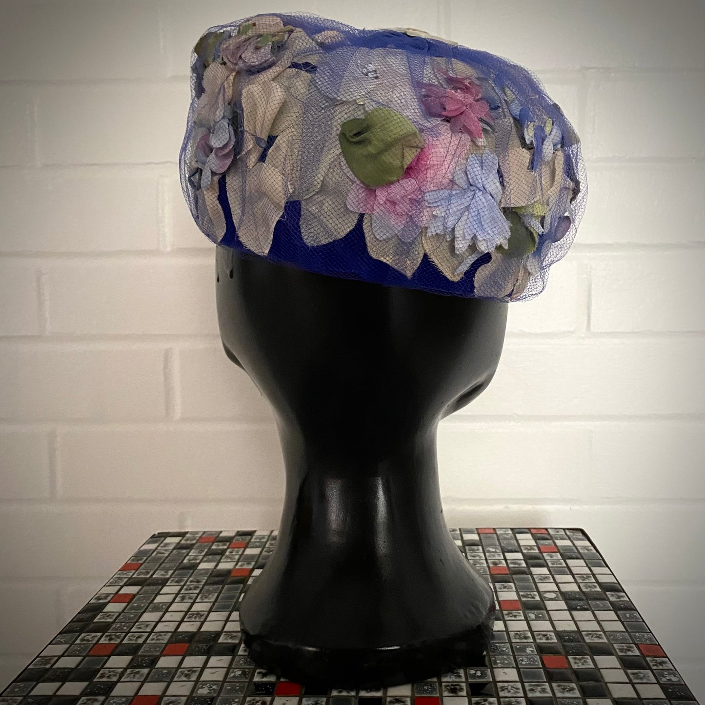 Late 50s/ Early 60s Flowered Pillbox Hat