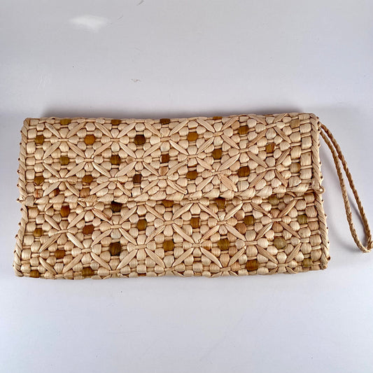 1970s Straw Woven Clutch