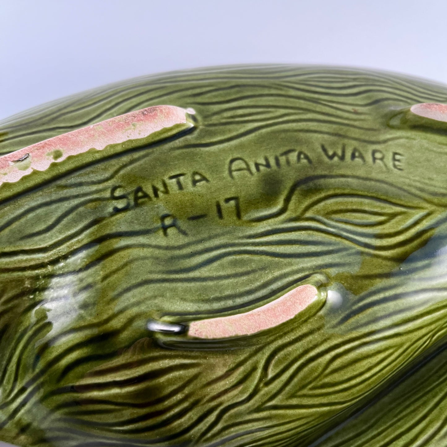 Late 60s/ Early 70s Santa Anita Ware R-17 Divided Dish- Green