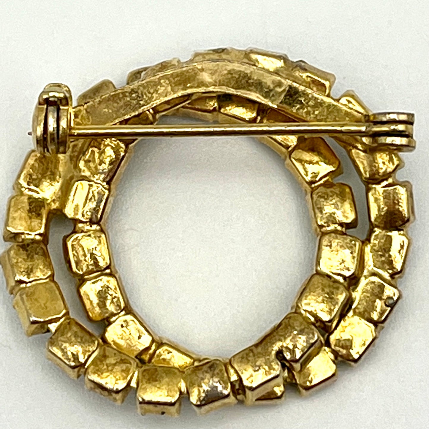 1960s Green Rhinestone Brooch