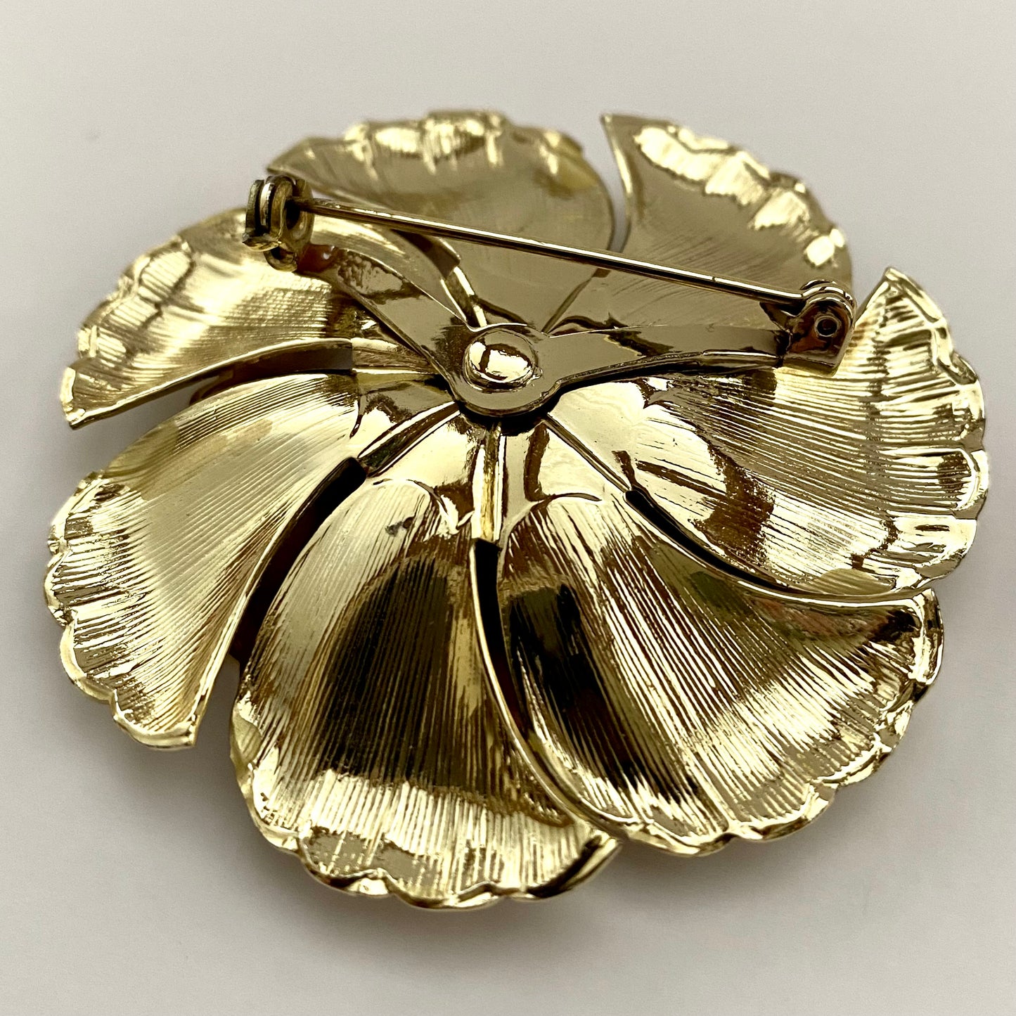 1960s Gold-Tone Metal Flower Brooch