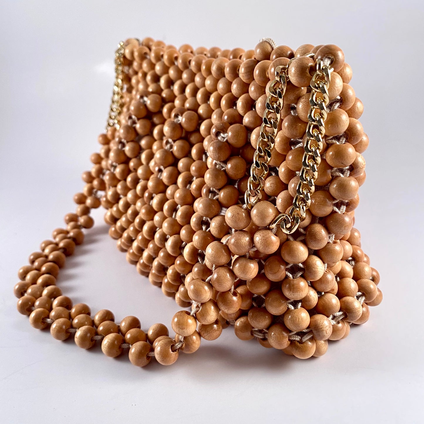 1960s Walborg Wooden Beaded Purse