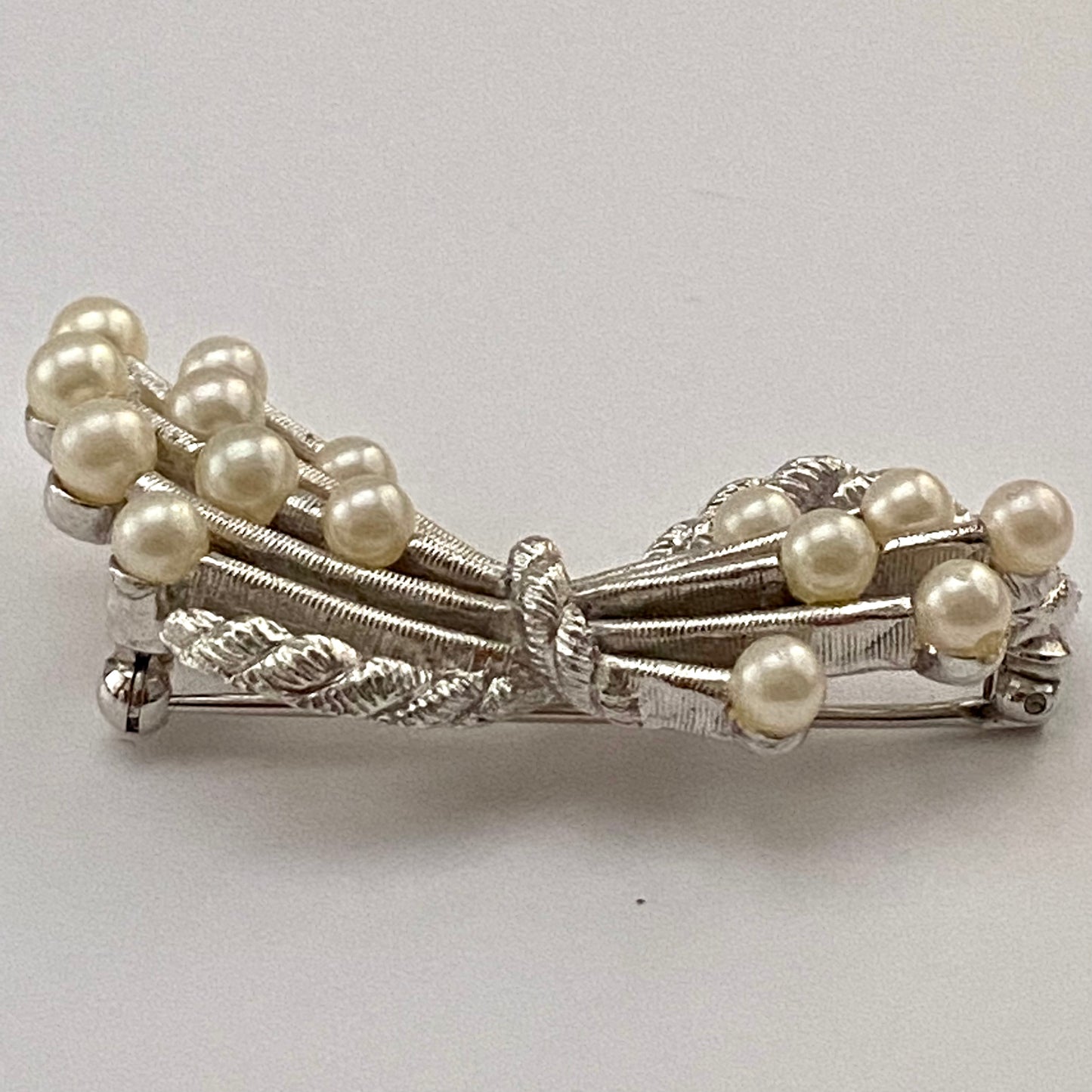 1960s Trifari Faux Pearl Brooch