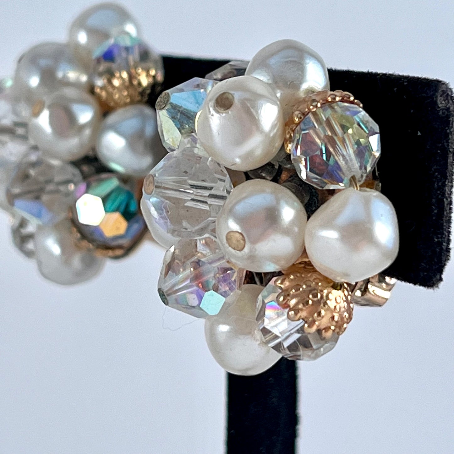 1960s Laguna Aurora Borealis Bead Earrings