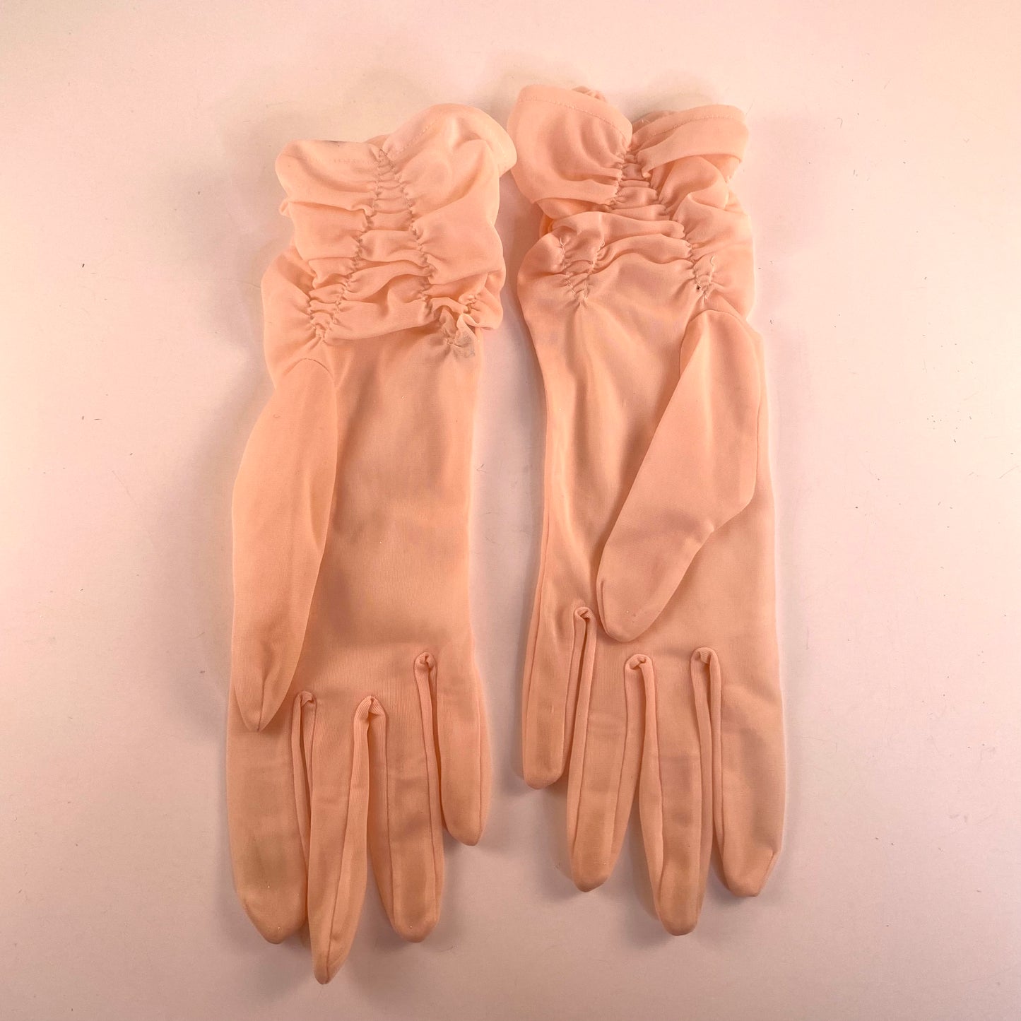 1950s Fownes Pale Pink Sheer Nylon Gloves