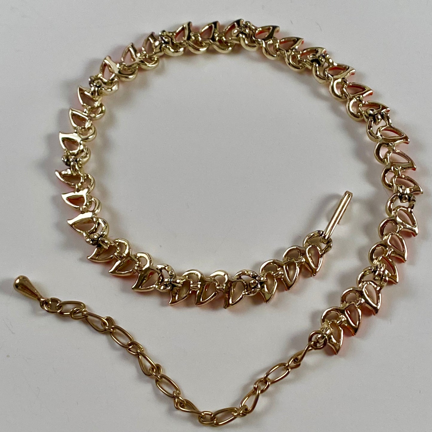 1960s Enamel & Gold-Tone Metal Leaf Necklace