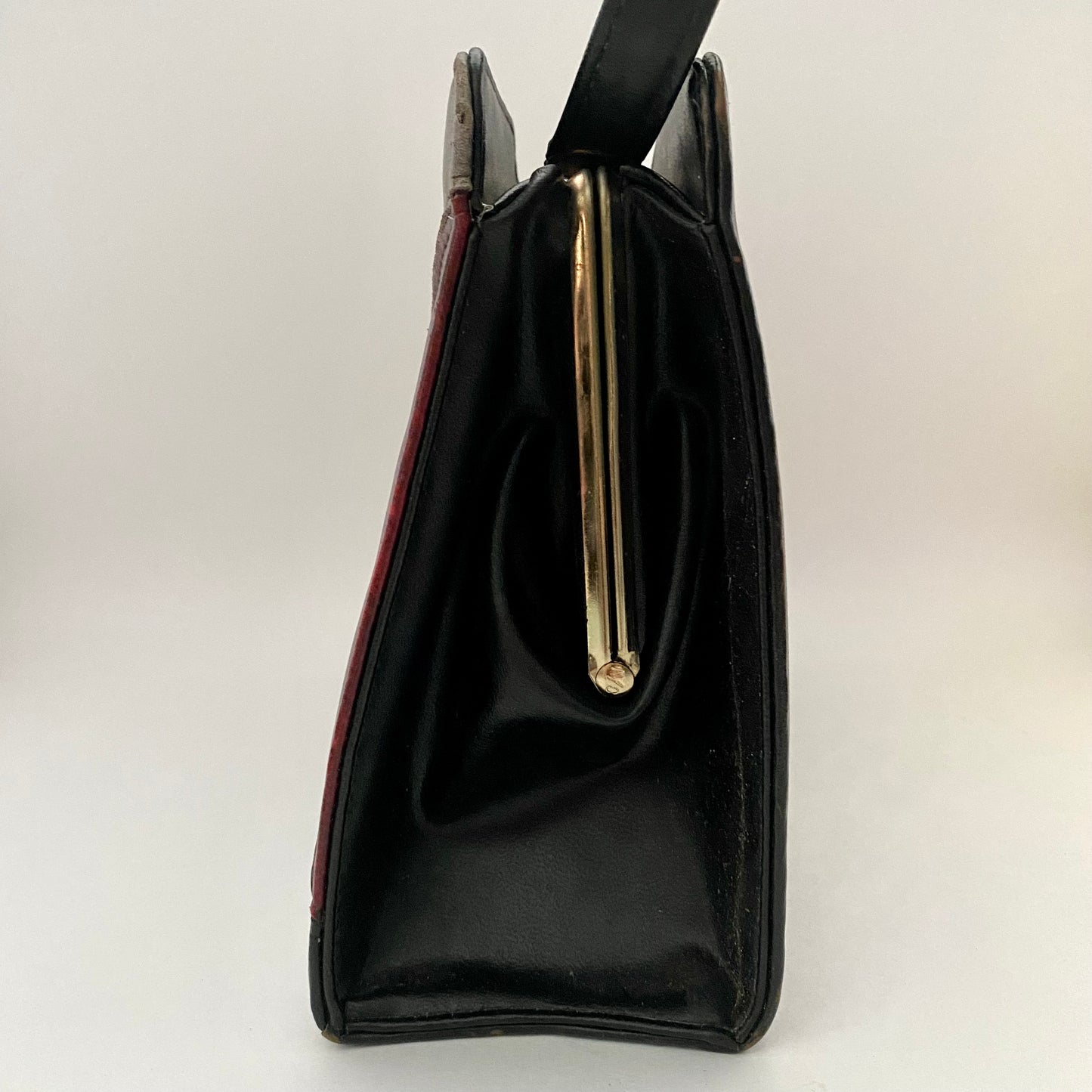 1960s Faux Leather Patchwork Handbag