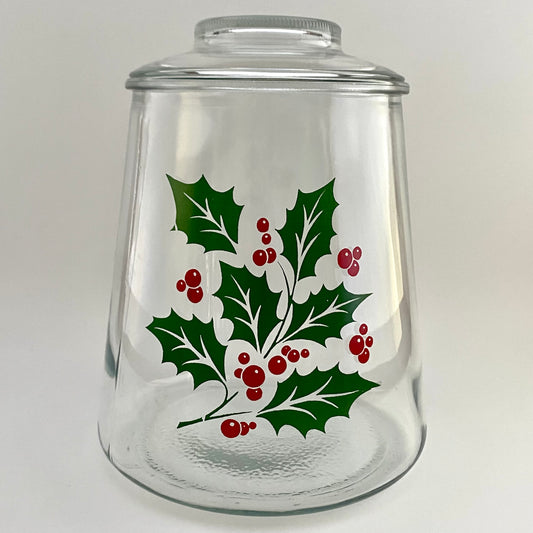 1960s Holly Glass Canister