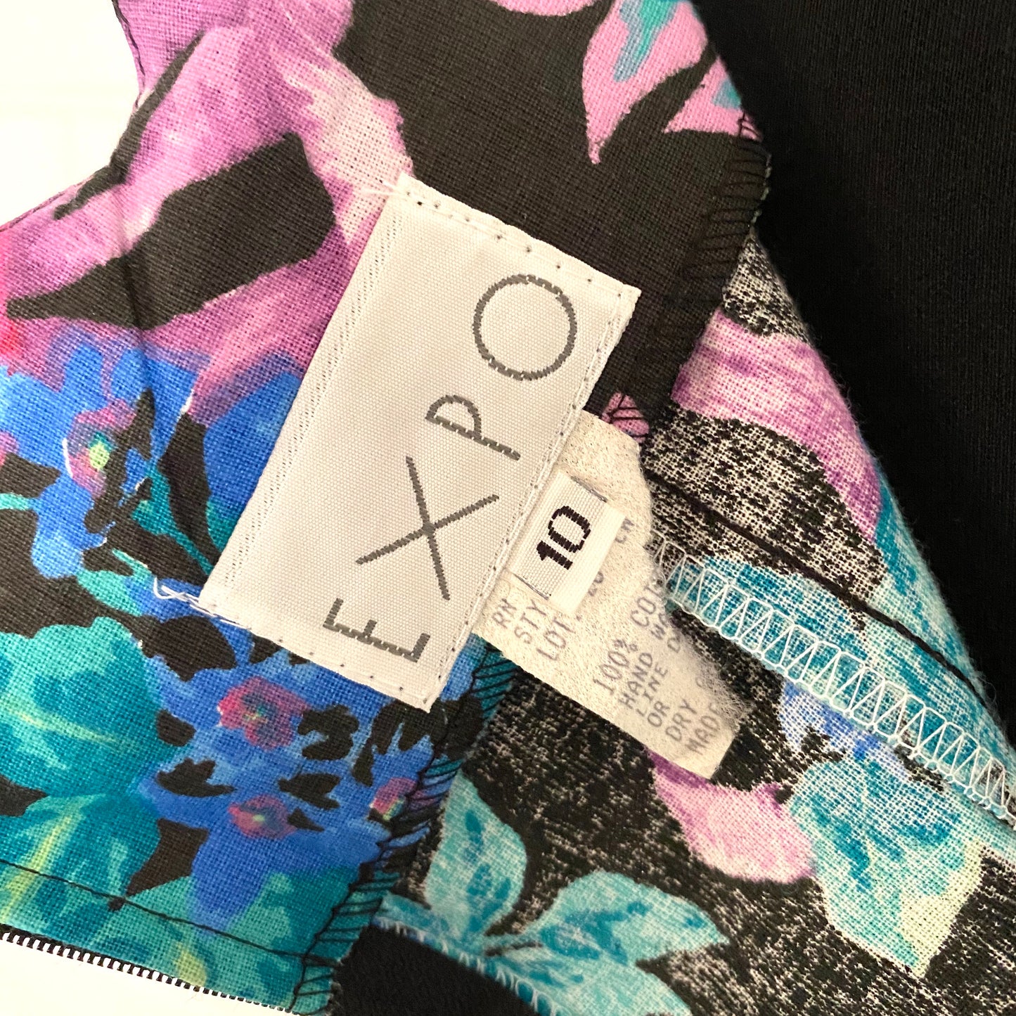 1980s Expo Flowered Party Dress