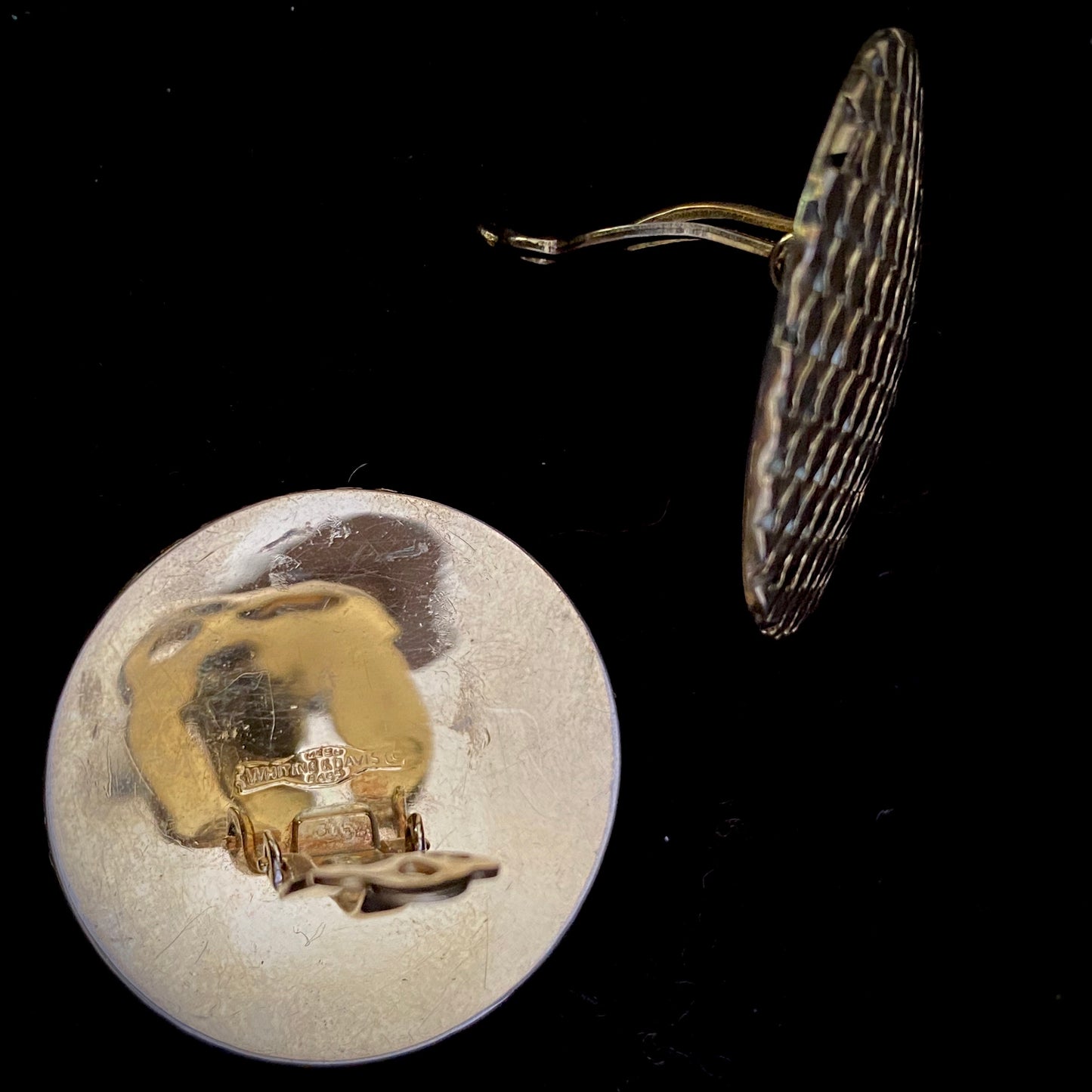 1980s Whiting & Davis Gold Earrings - Retro Kandy Vintage