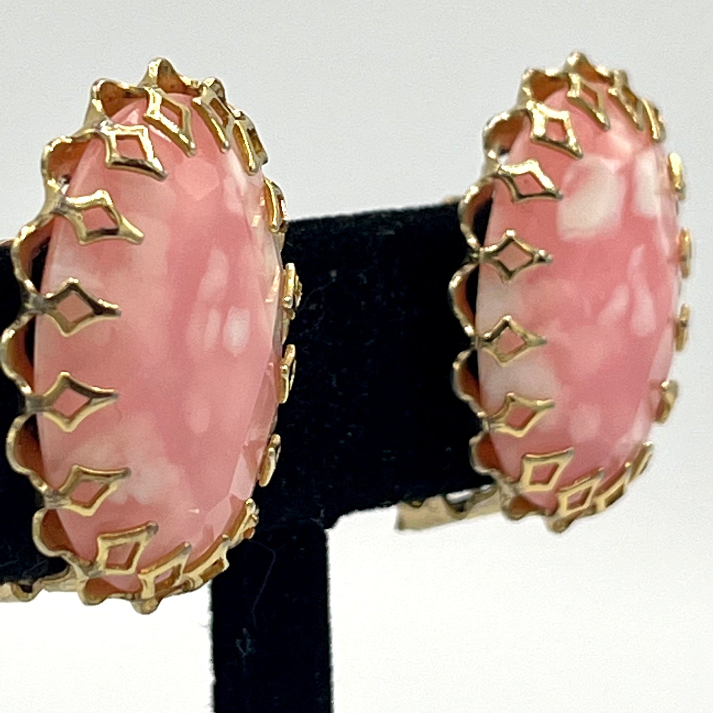 1960s Pink Glass Earrings