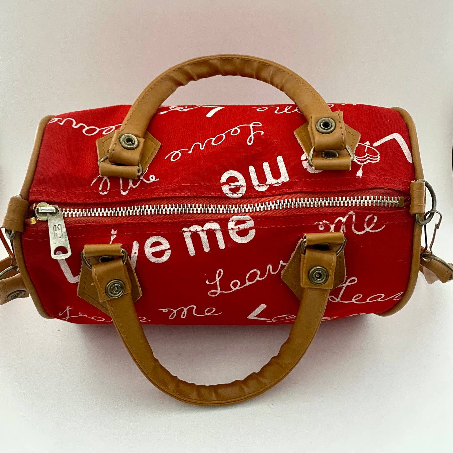 1980s "Love Me, Leave Me" Canvas Handbag
