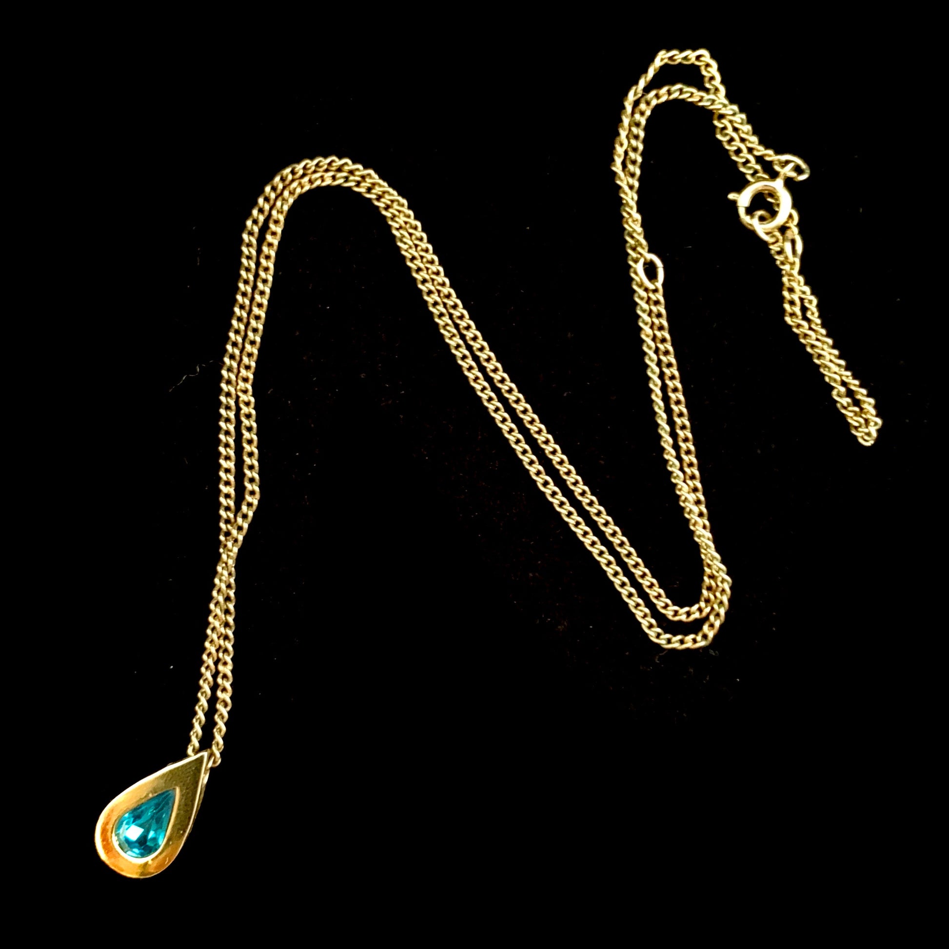 1976 Avon Birthstone Teardrop Pendant & Earring Set, December - Retro Kandy Vintage