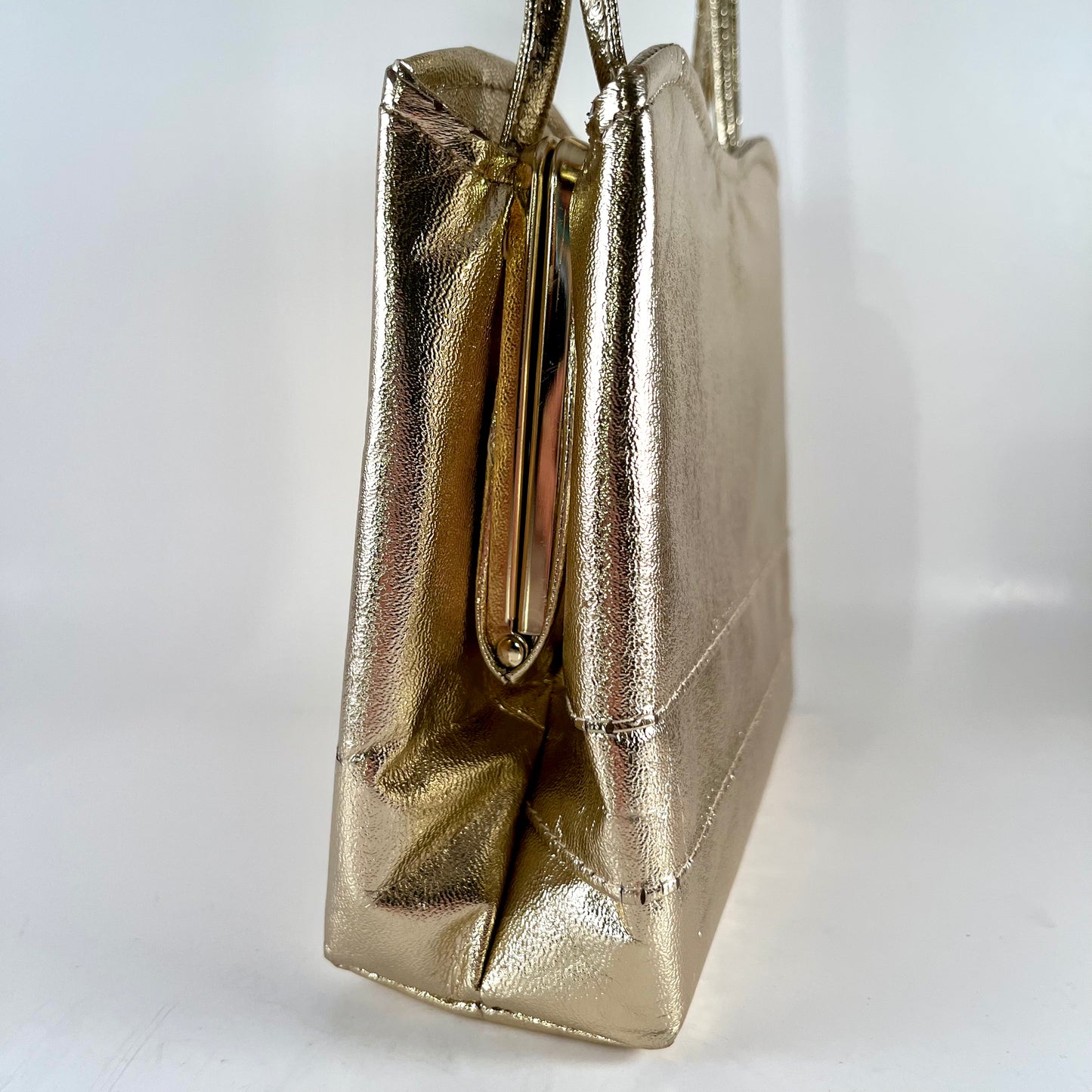 1960s Gold Metallic Handbag