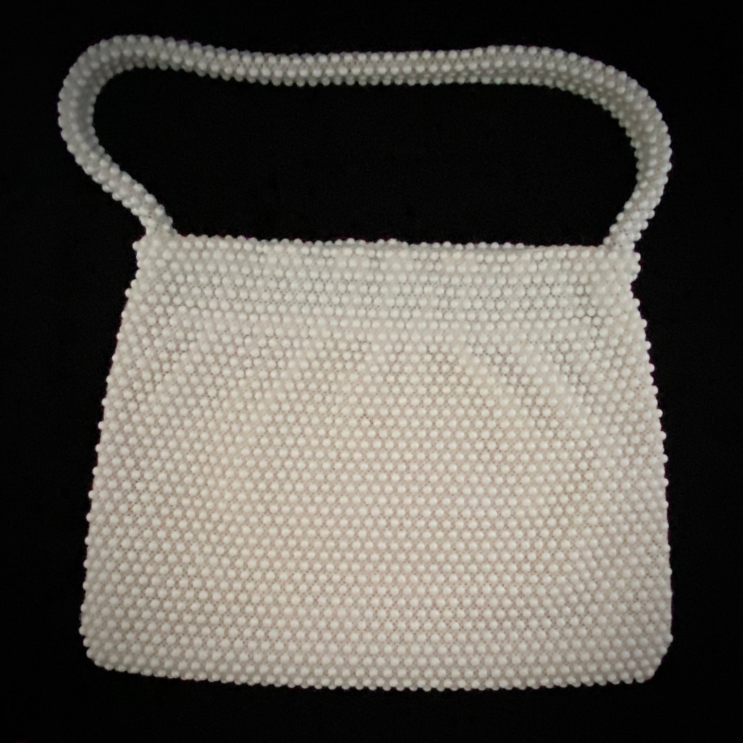 1960s No Label Ivory Bead Handbag - Retro Kandy Vintage