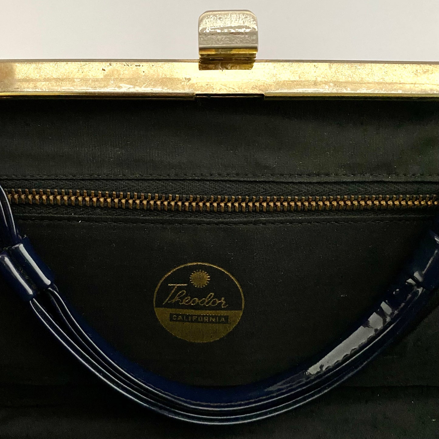1950s Theodor California Blue Patent Leather Handbag/Clutch