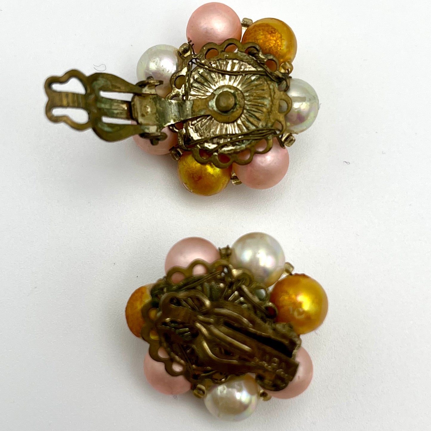 1960s Japan Bead Clip Earrings