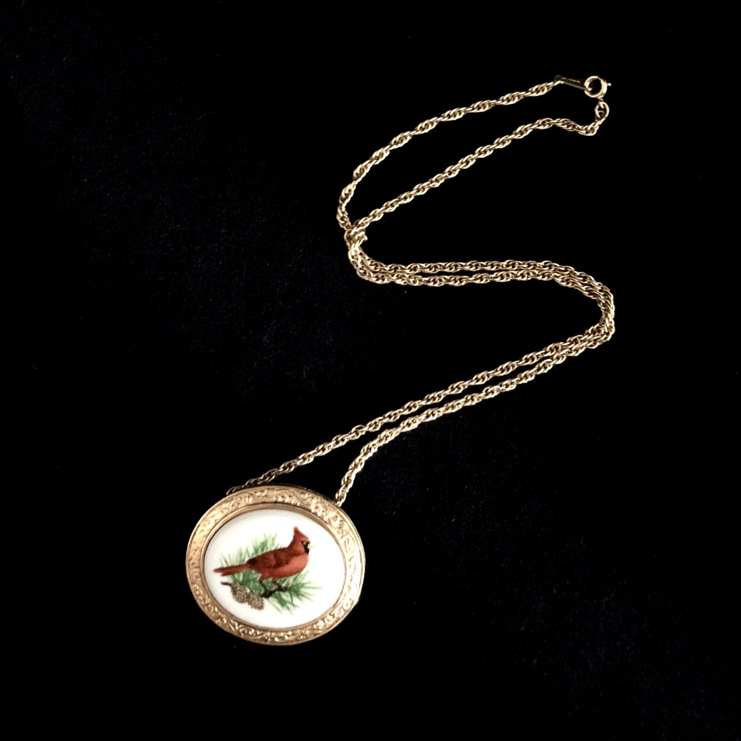 1982 Avon Birds of Nature Necklace/Brooch, Winter - Retro Kandy Vintage