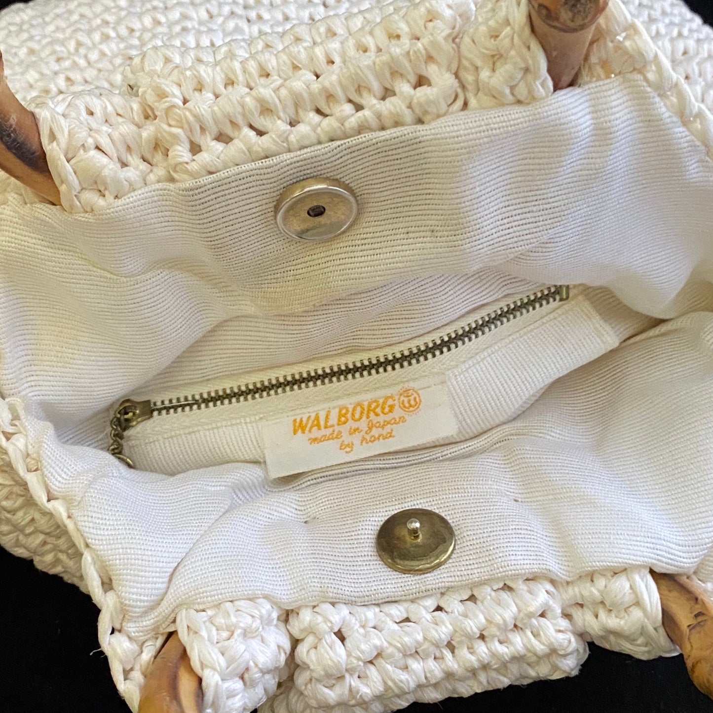 1960s Made In Japan Raffia & Bead Bag - Retro Kandy Vintage
