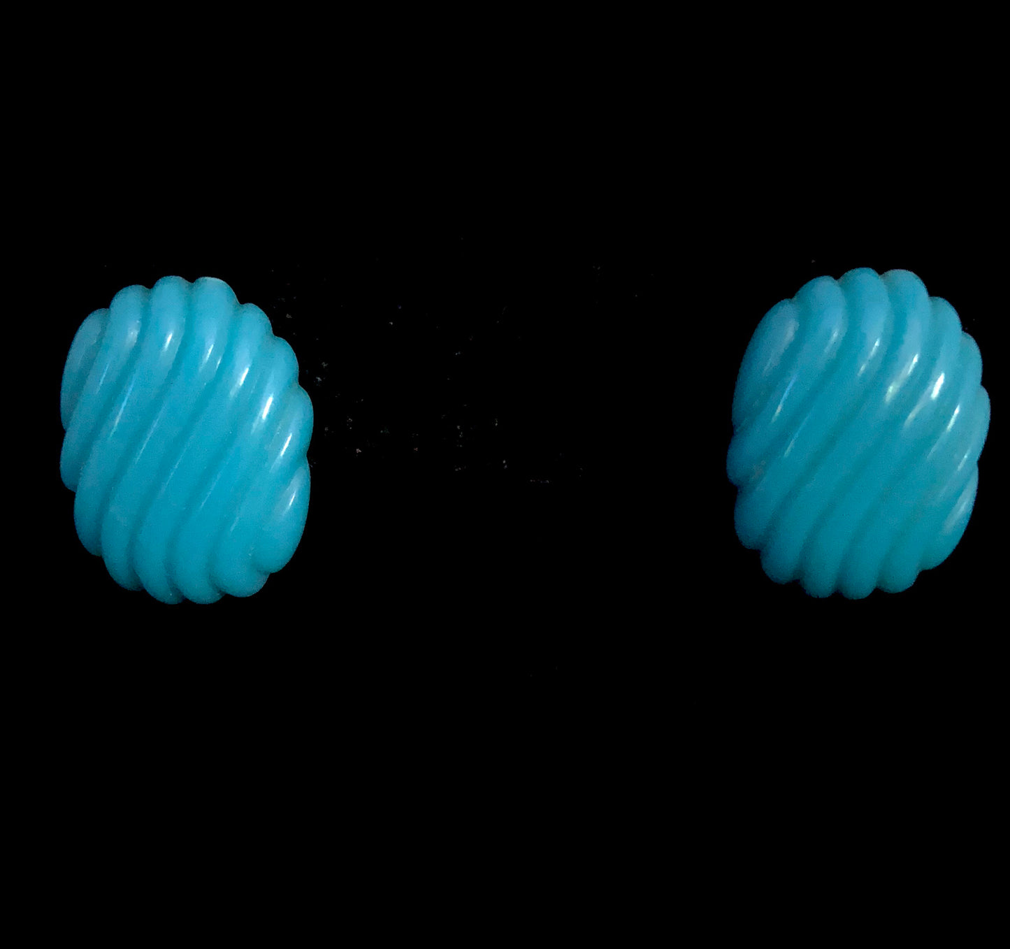 1987 Avon Color Shapes Earrings- Turquoise - Retro Kandy Vintage