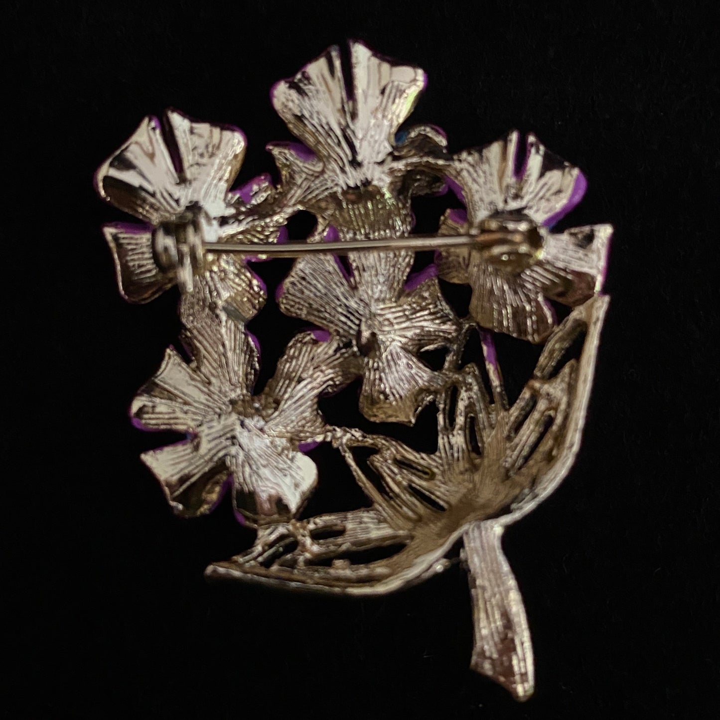 1960s Tropical Orchid Bouquet Brooch
