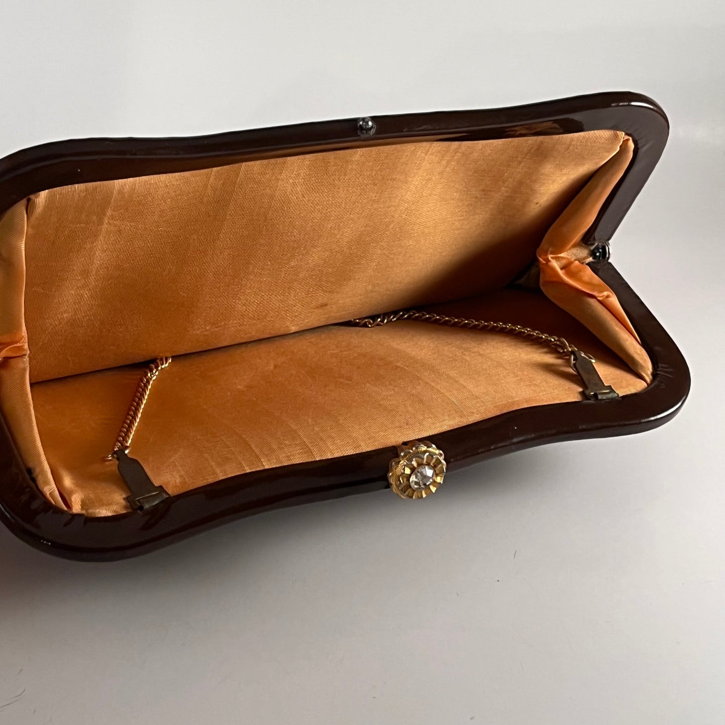 Late 50s/ Early 60s Brown Patent Leather Clutch