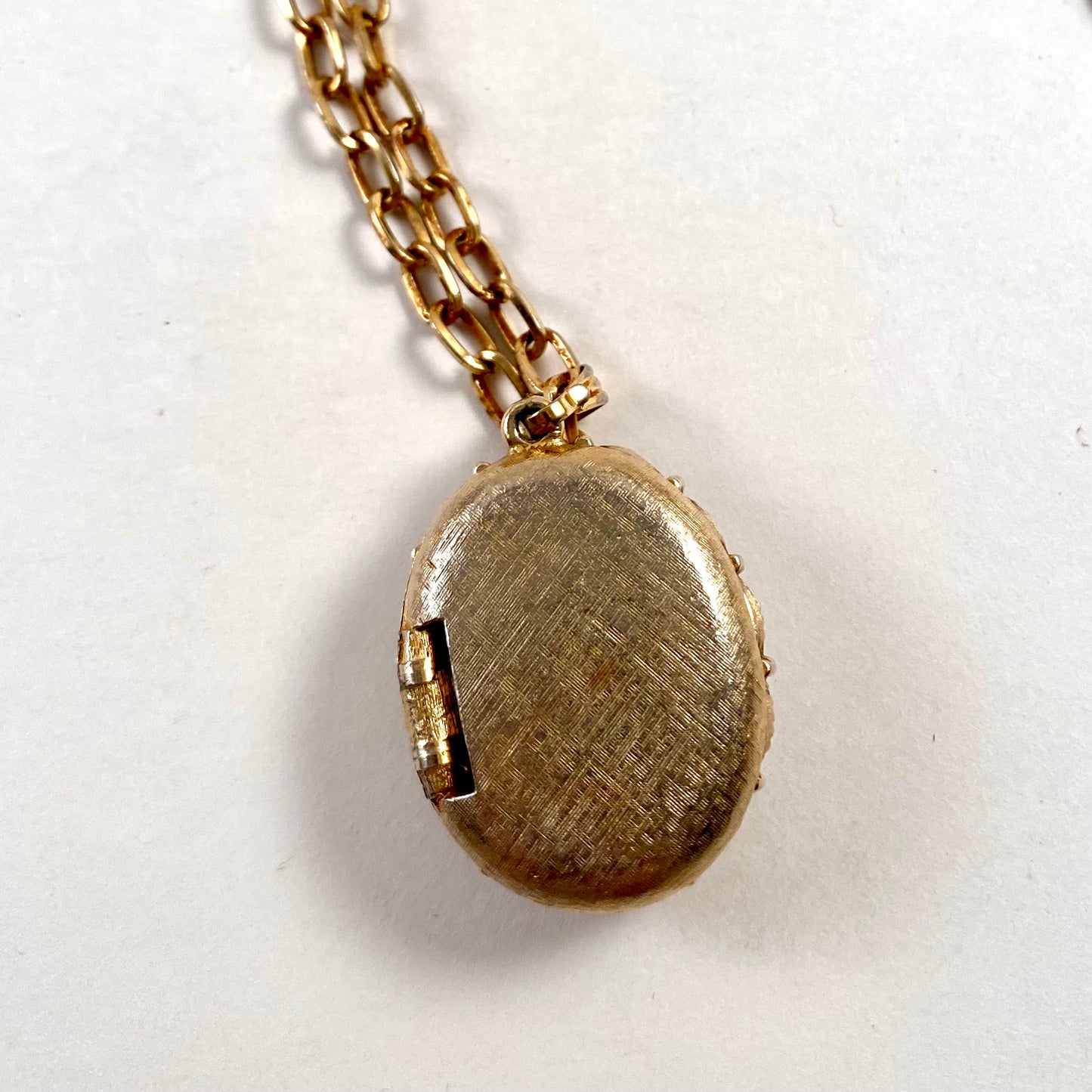 Late 60s/ Early 70s Luzier Solid Perfume Locket Necklace