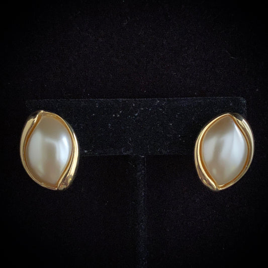 1990s Napier Faux Pearl Earrings