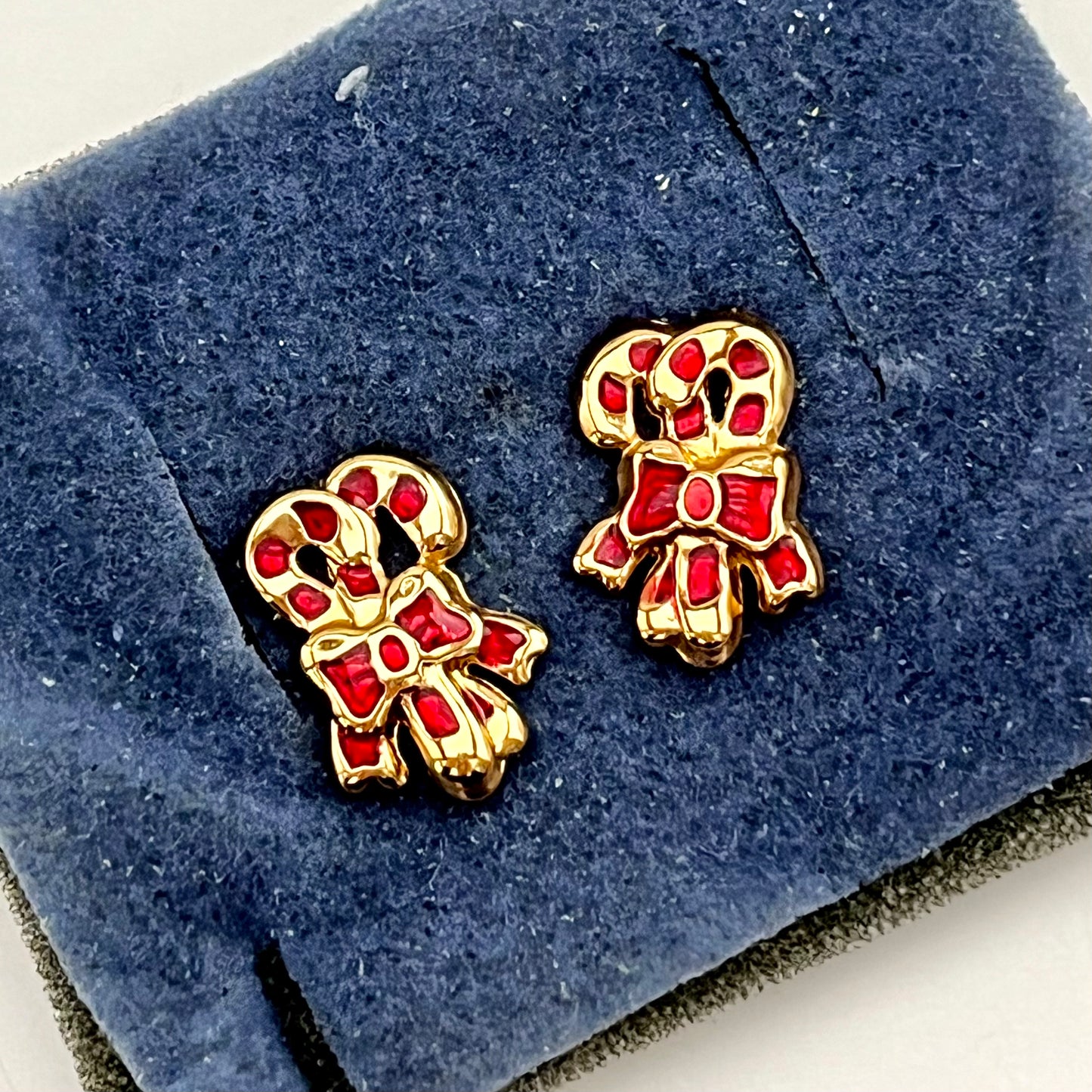 2001 Avon Christmas Novelty Candy Cane Earrings