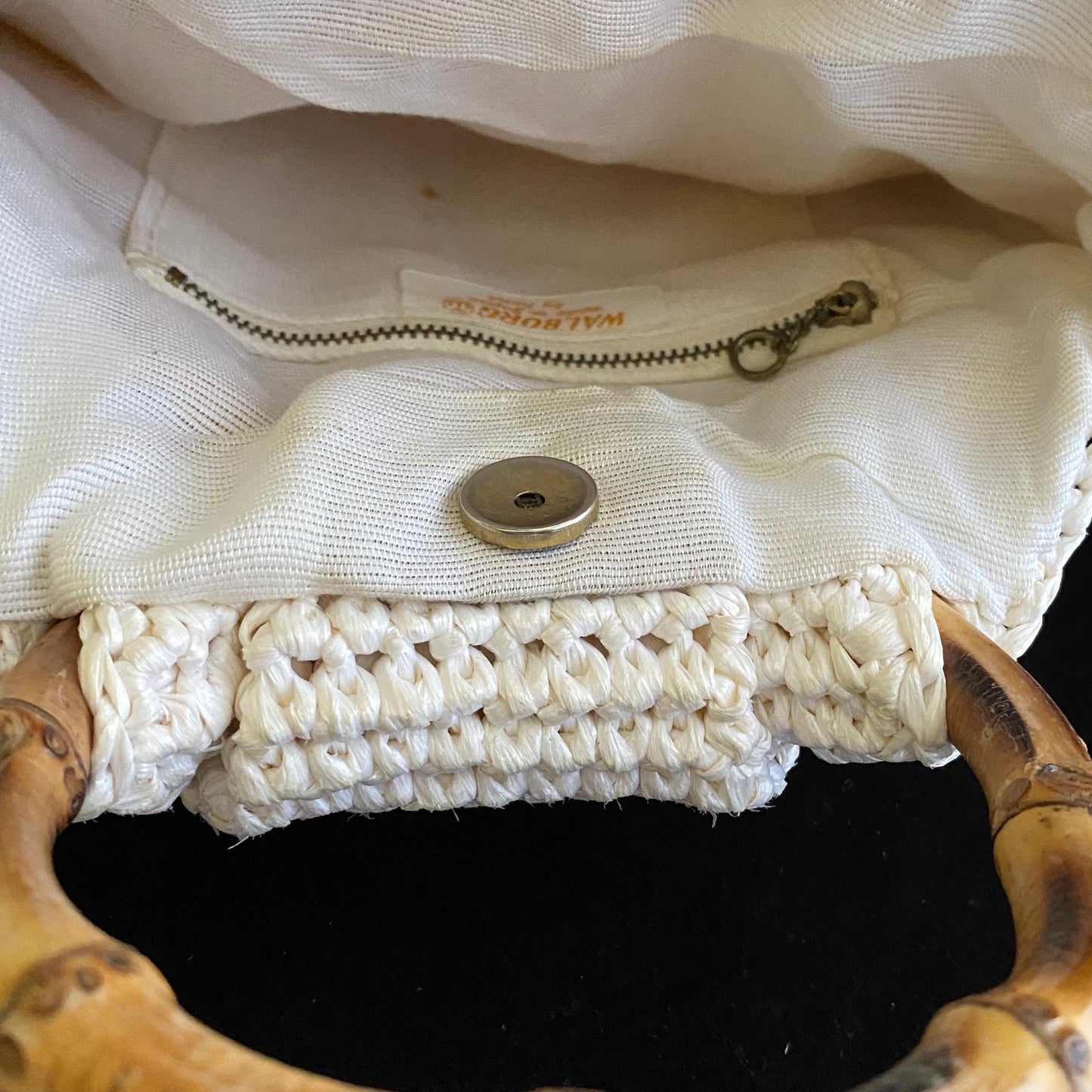 1960s Made In Japan Raffia & Bead Bag - Retro Kandy Vintage