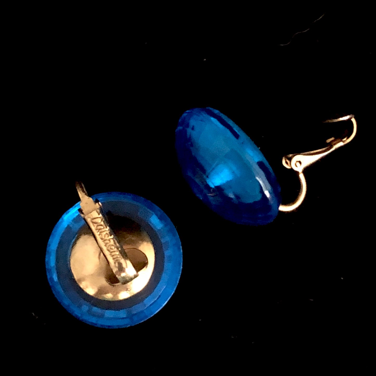 1950s Dalsheim Deep Aqua Bead Earrings - Retro Kandy Vintage