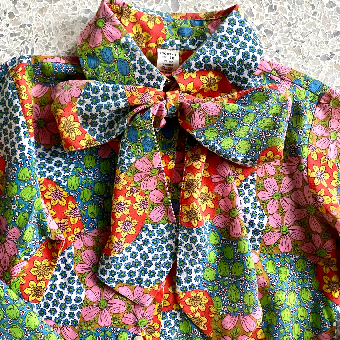 Late 60s/ Early 70s Stoneswear Flowered Blouse & Scarf