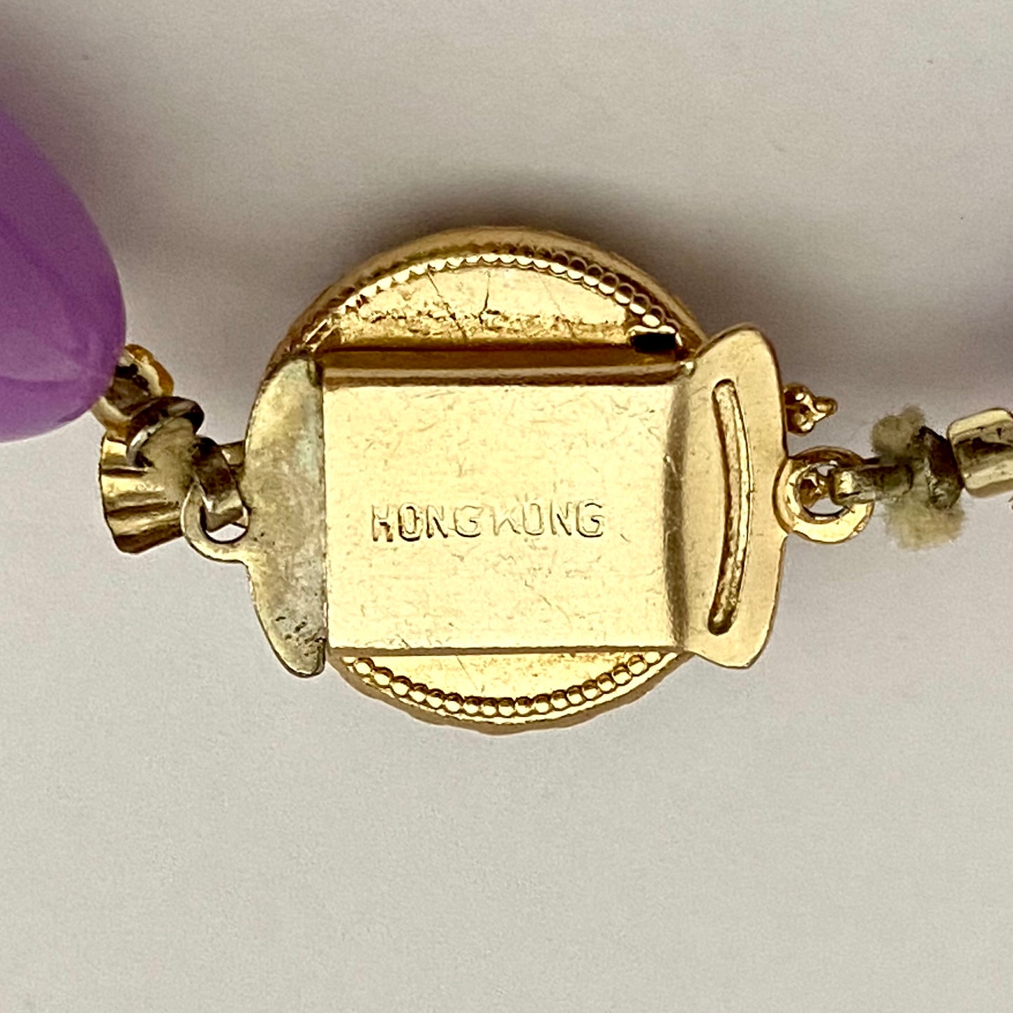 1960s Hong Kong Purple Bead Necklace