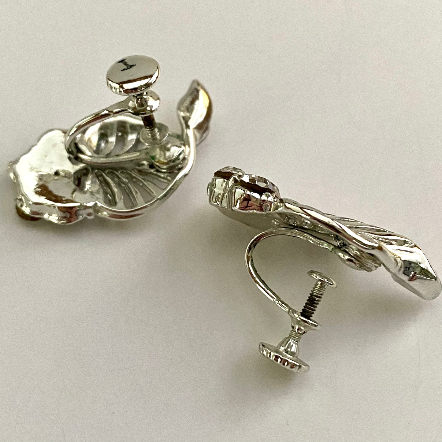 Late 50s/ Early 60s Rhinestone Flower Earrings