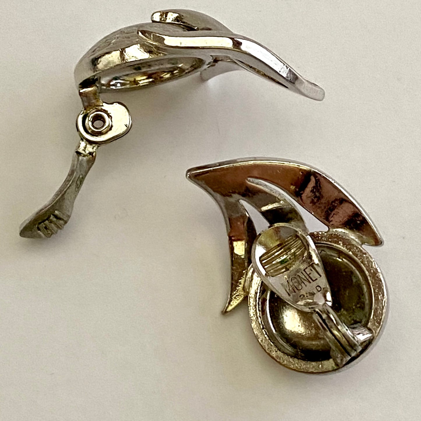 Late 50s/ Early 60s Monet Silver-Tone Earrings