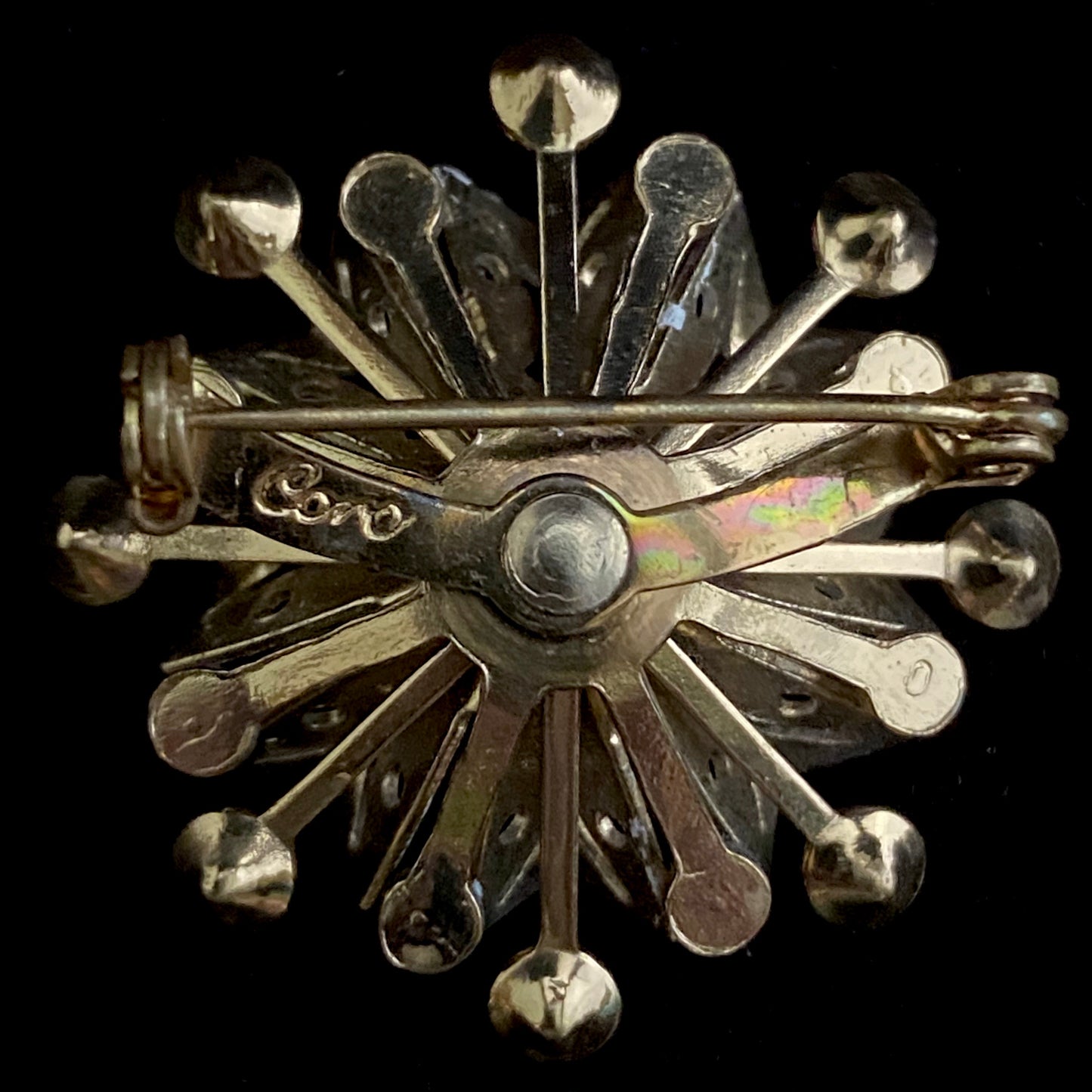 1950s Coro Rhinestone Flower Brooch - Retro Kandy Vintage