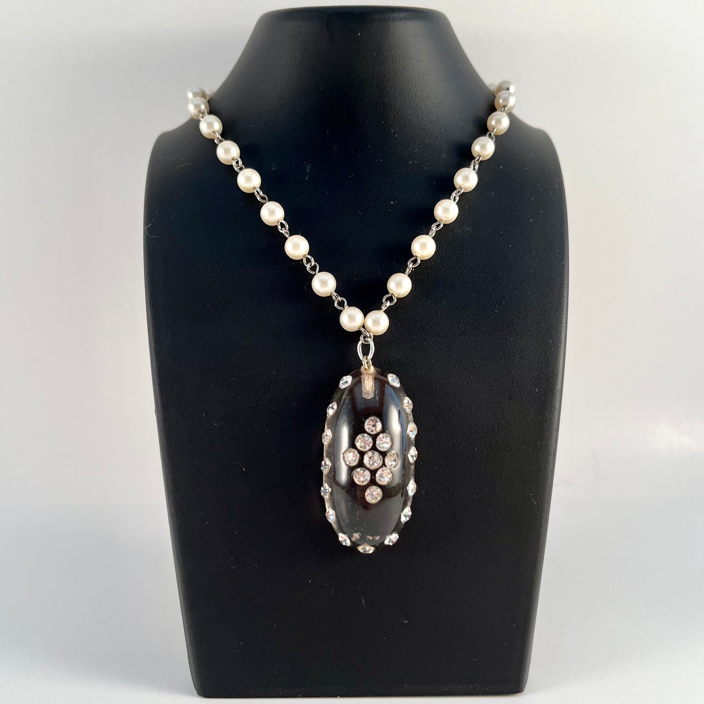 1950s Made In Germany Lucite Pendant Necklace