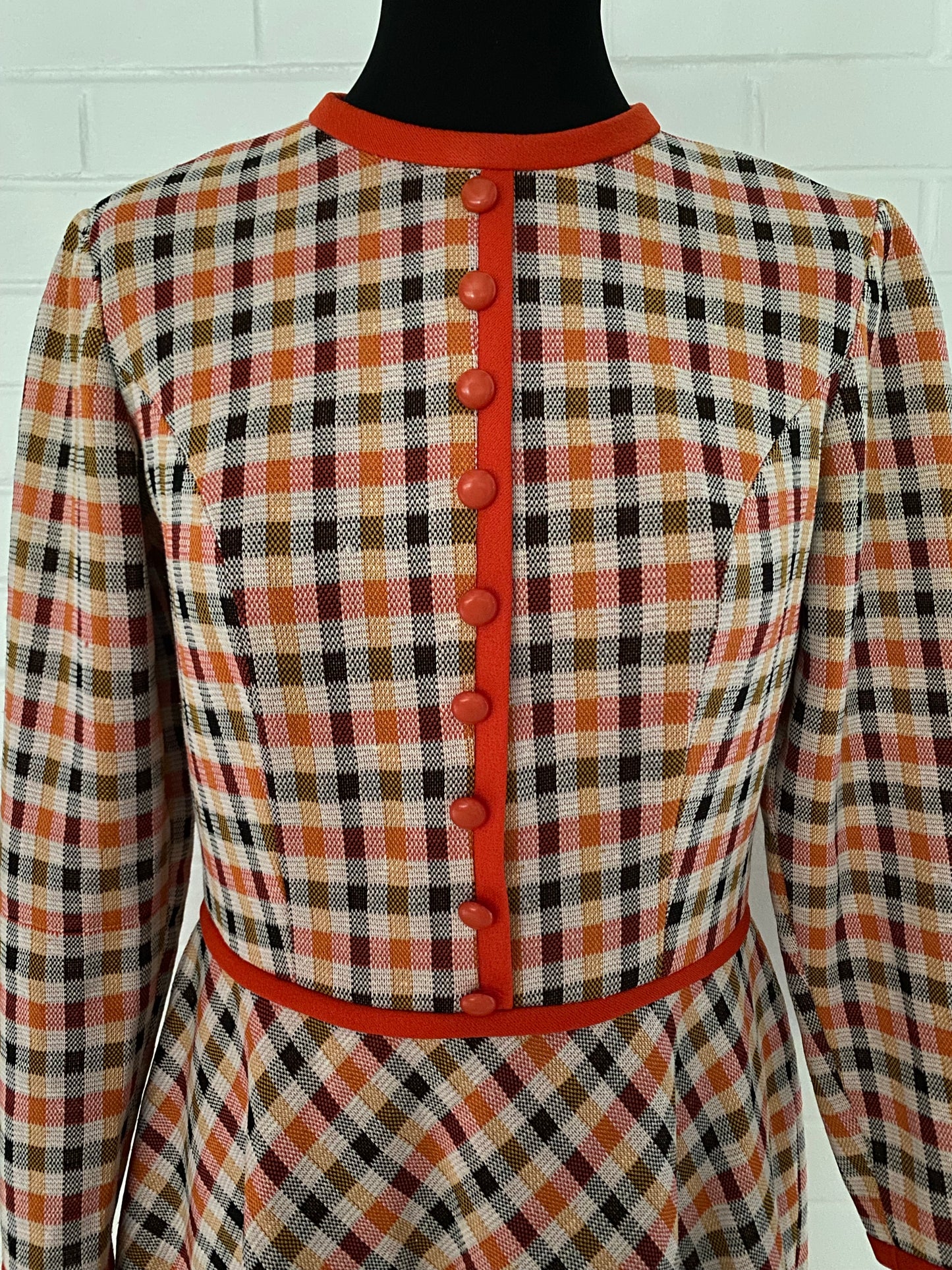 Late 60s/ Early 70s Bayberry Plaid Dress