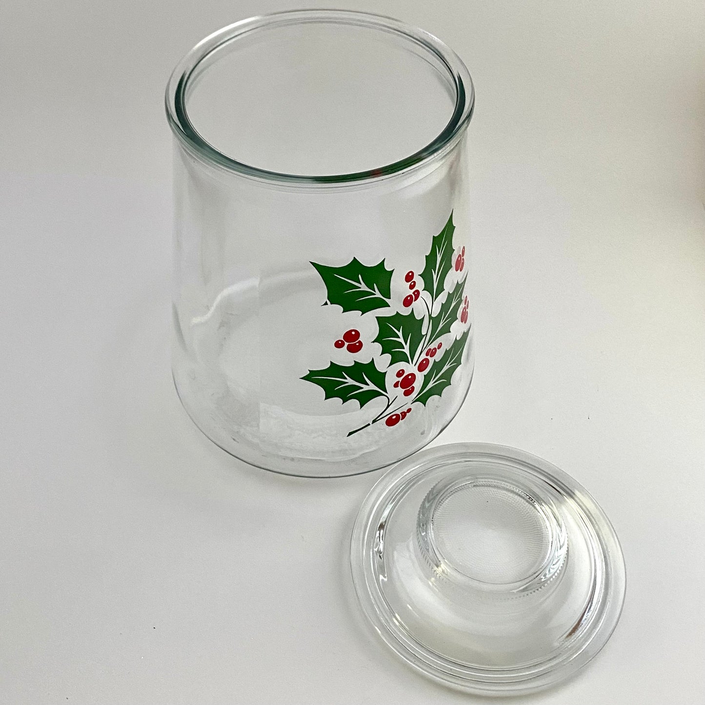 1960s Holly Glass Canister