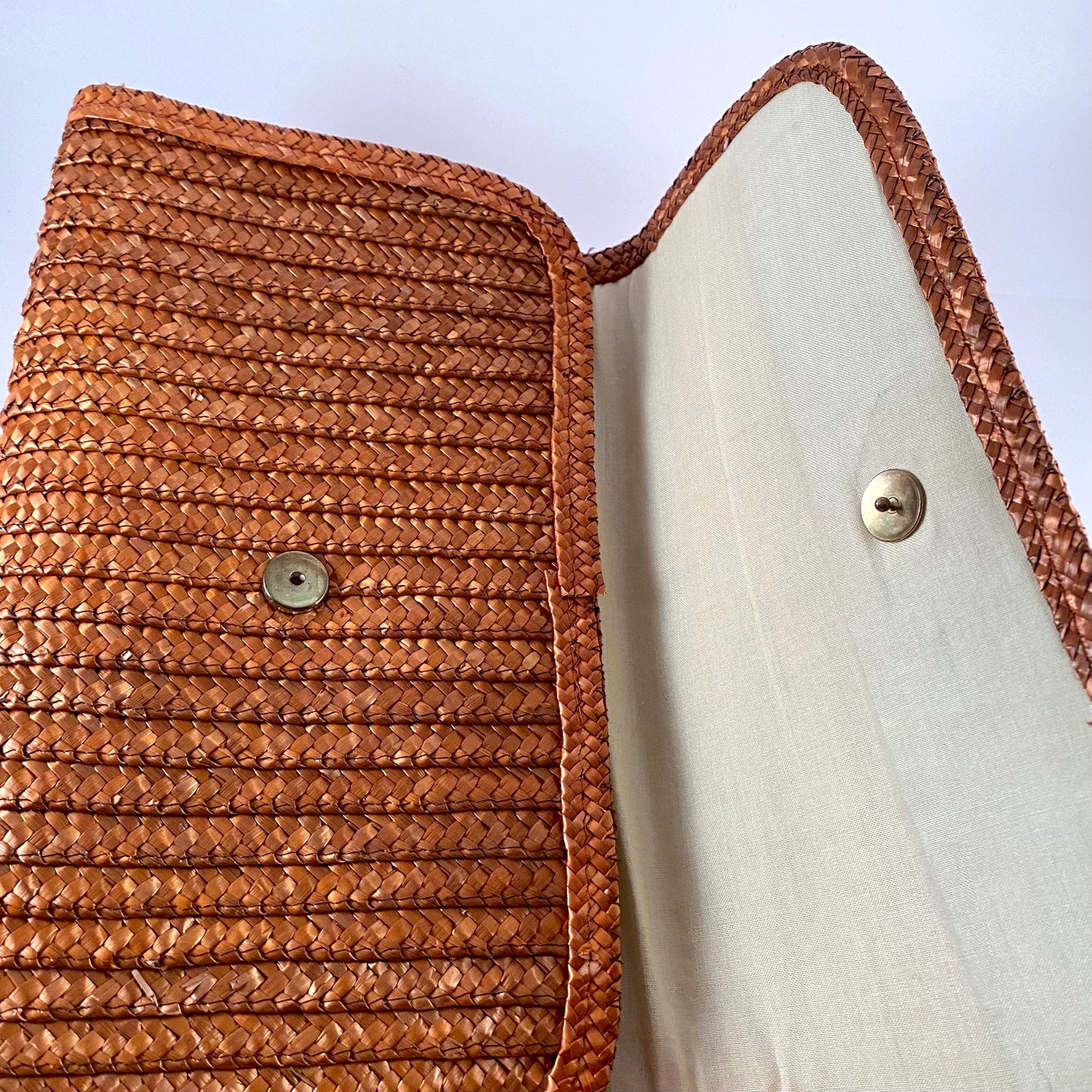 1970s Made In Hong Kong Woven Straw Clutch