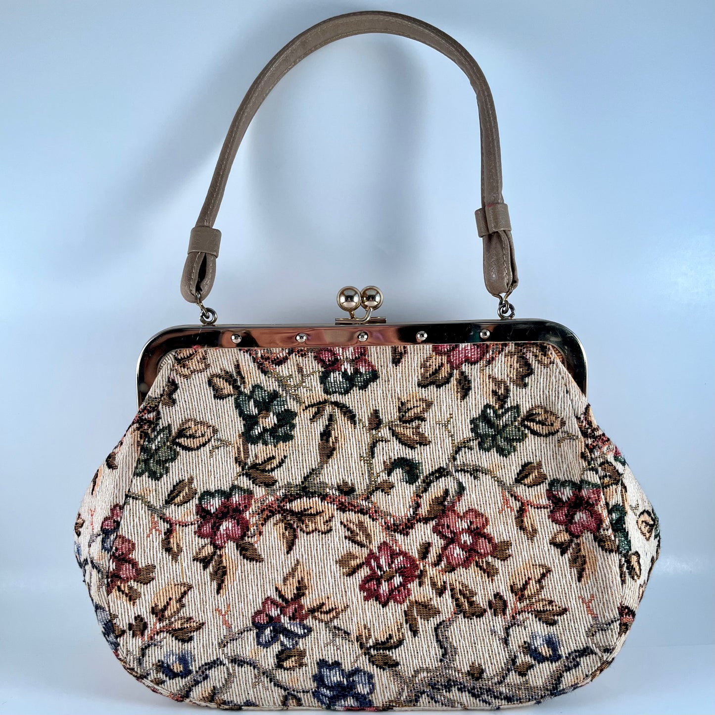 1960s Flowered Tapestry Handbag