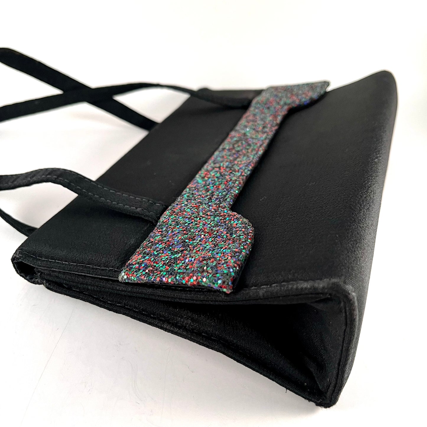 Late 50s/ Early 60s Black Fabric & Glitter Handbag