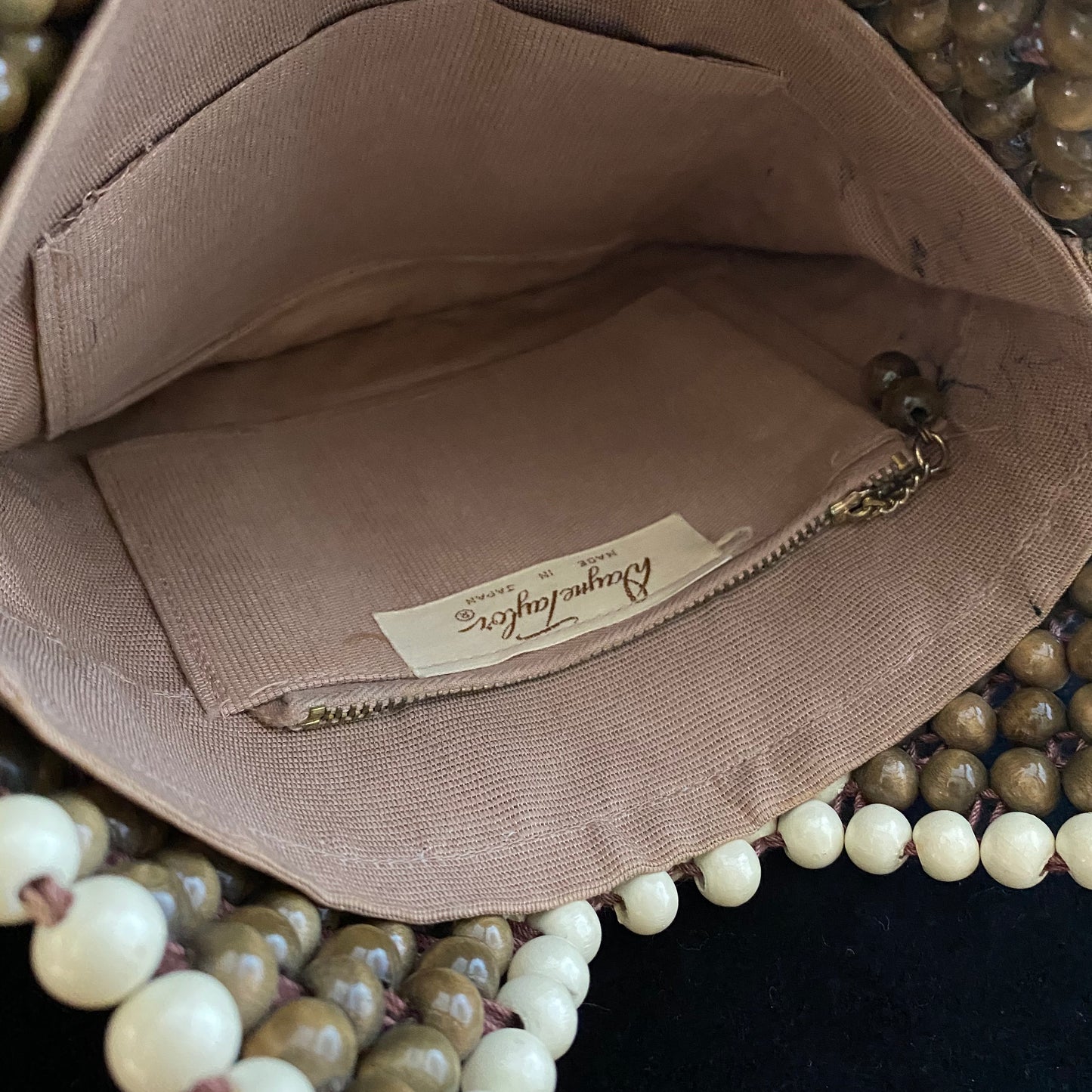 1960s Dayne Taylor Wooden Bead Purse - Retro Kandy Vintage