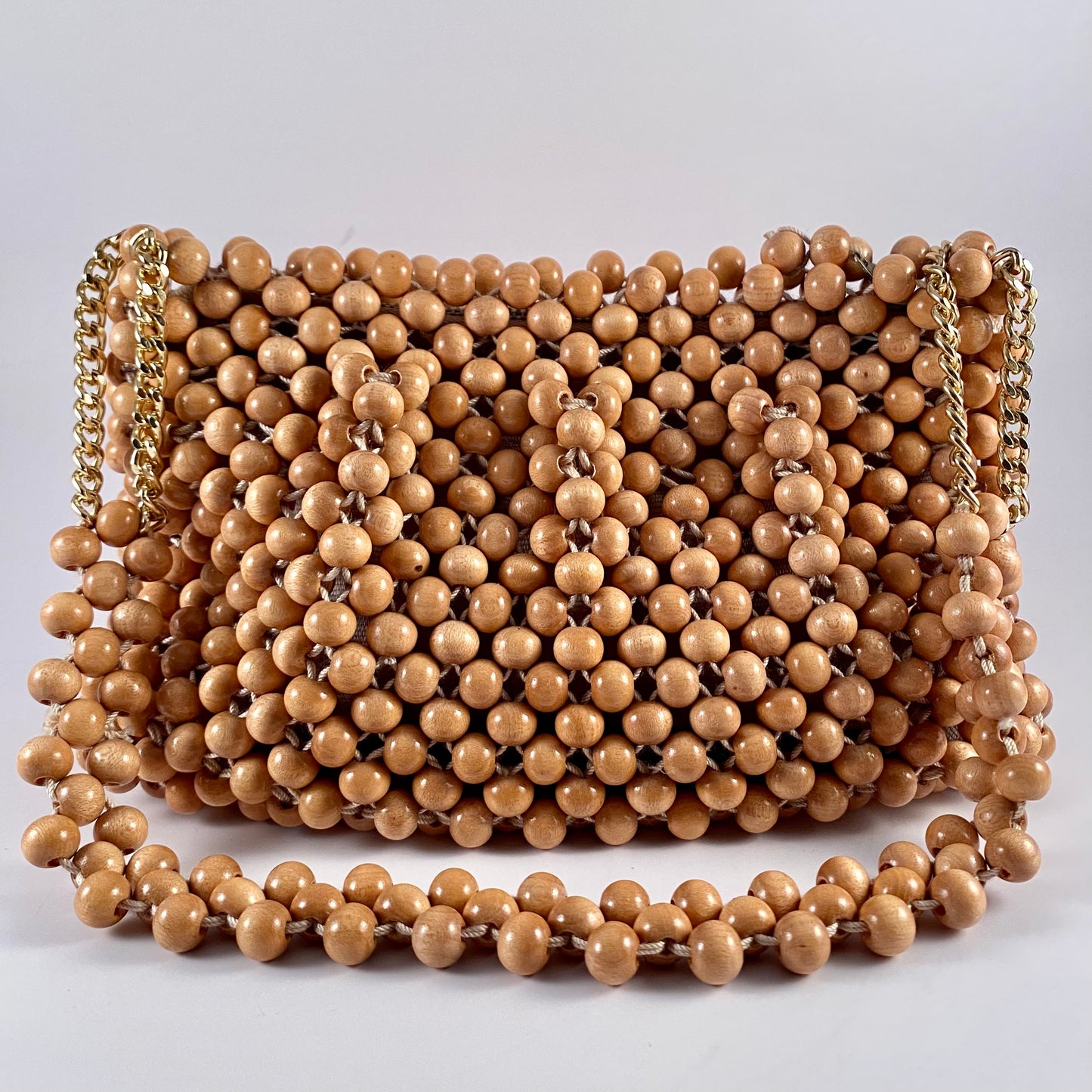 1960s Walborg Wooden Beaded Purse