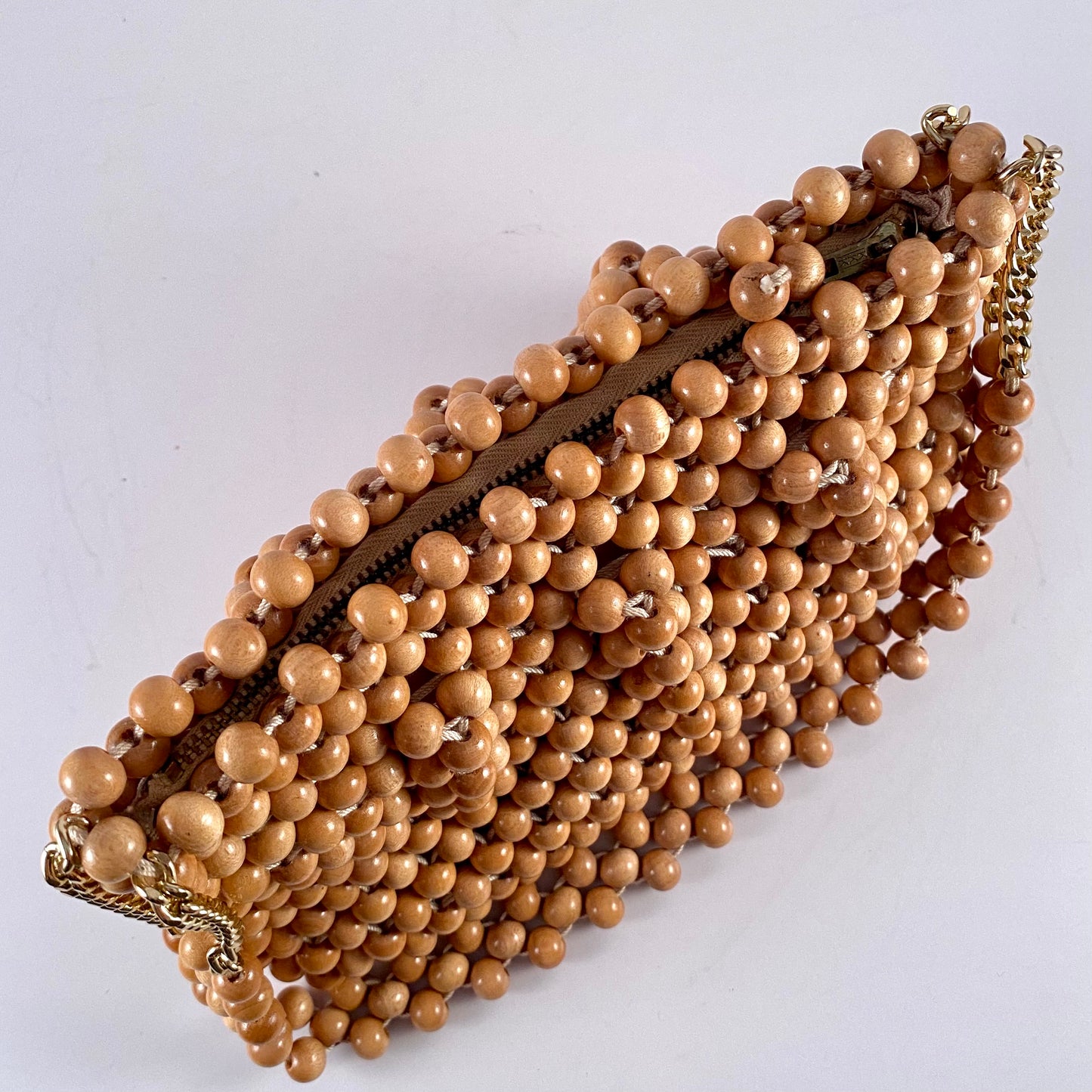 1960s Walborg Wooden Beaded Purse